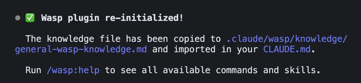 Wasp plugin initialization